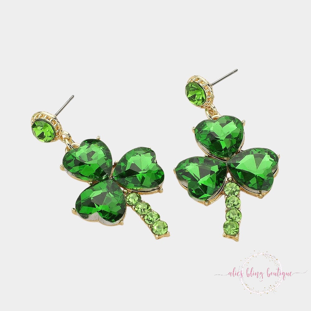 Shamrock Glow - Green Earrings - Alies Bling Bar