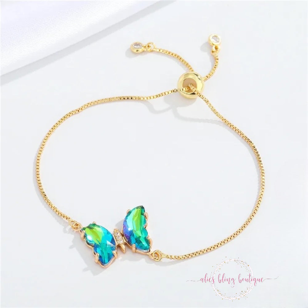 Radiant Wings Bracelet in Green - Alies Bling Bar