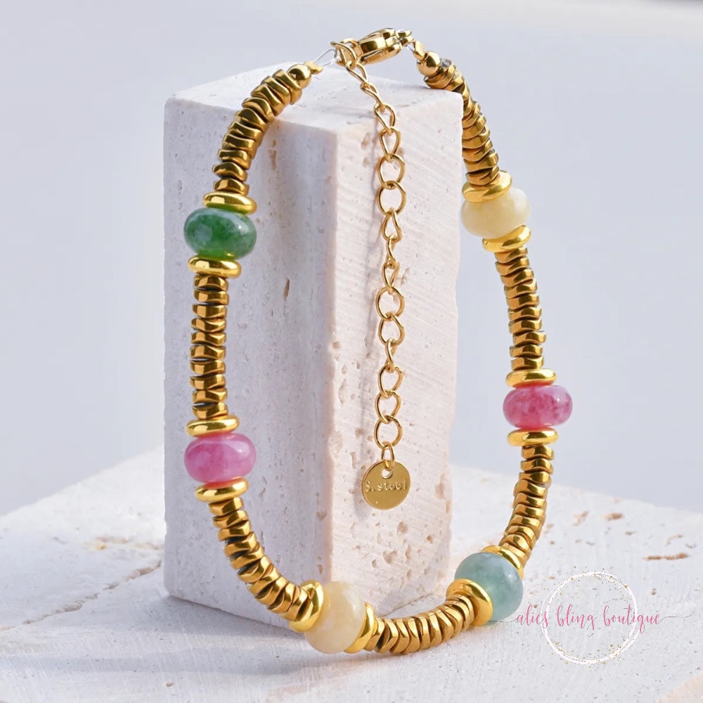 Gleaming Essence Bracelet in Tourmaline - Wow Wed - Alies Bling Bar