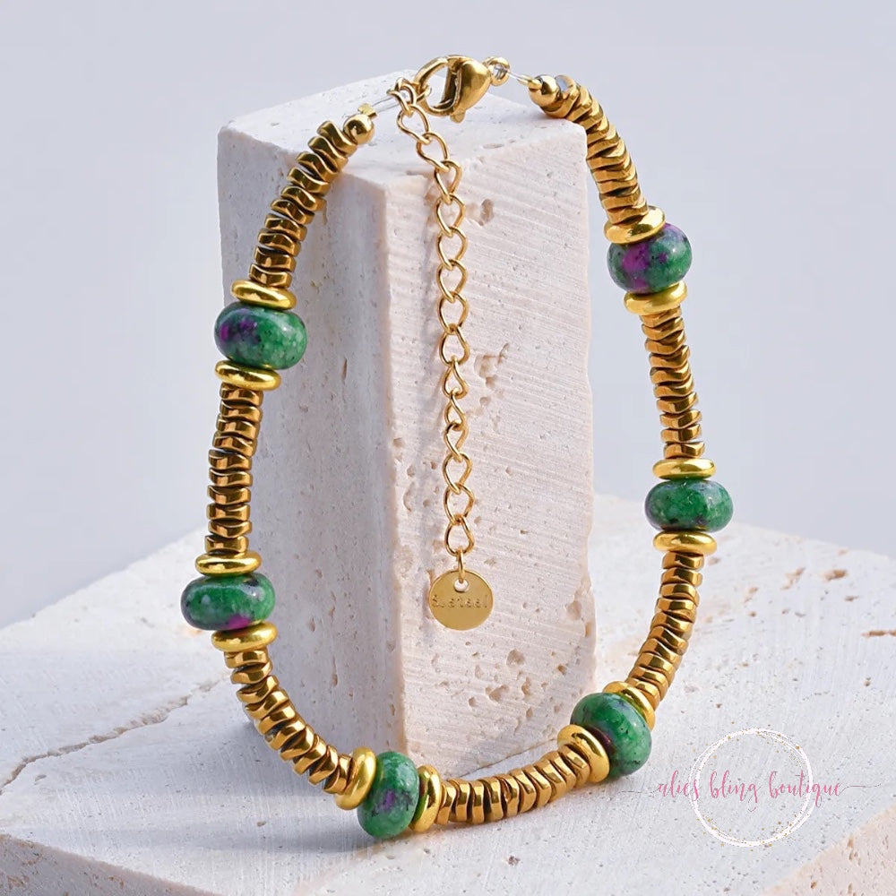 Gleaming Essence Bracelet in Green - Wow Wed - Alies Bling Bar