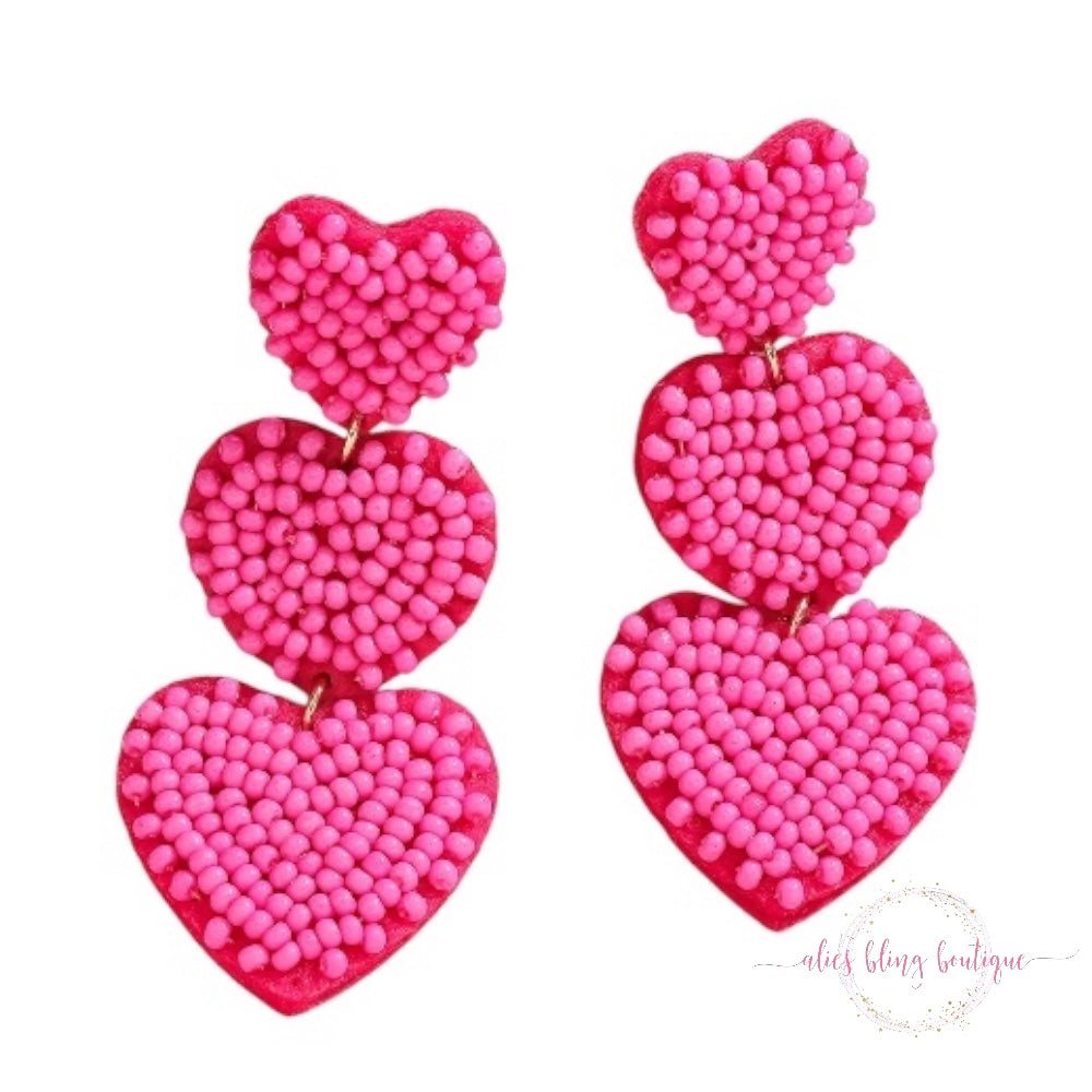 Love Cascade Pink Bead Earrings - WOW Wed - Alies Bling Bar