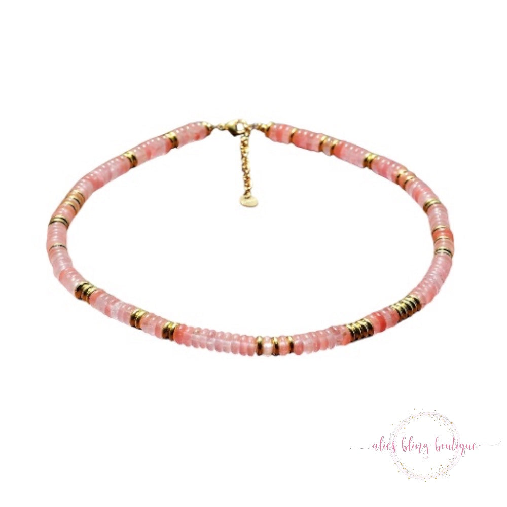 Boho Escape Semi Precious Stone Necklace in Cherry- Wow Wed - Alies Bling Bar