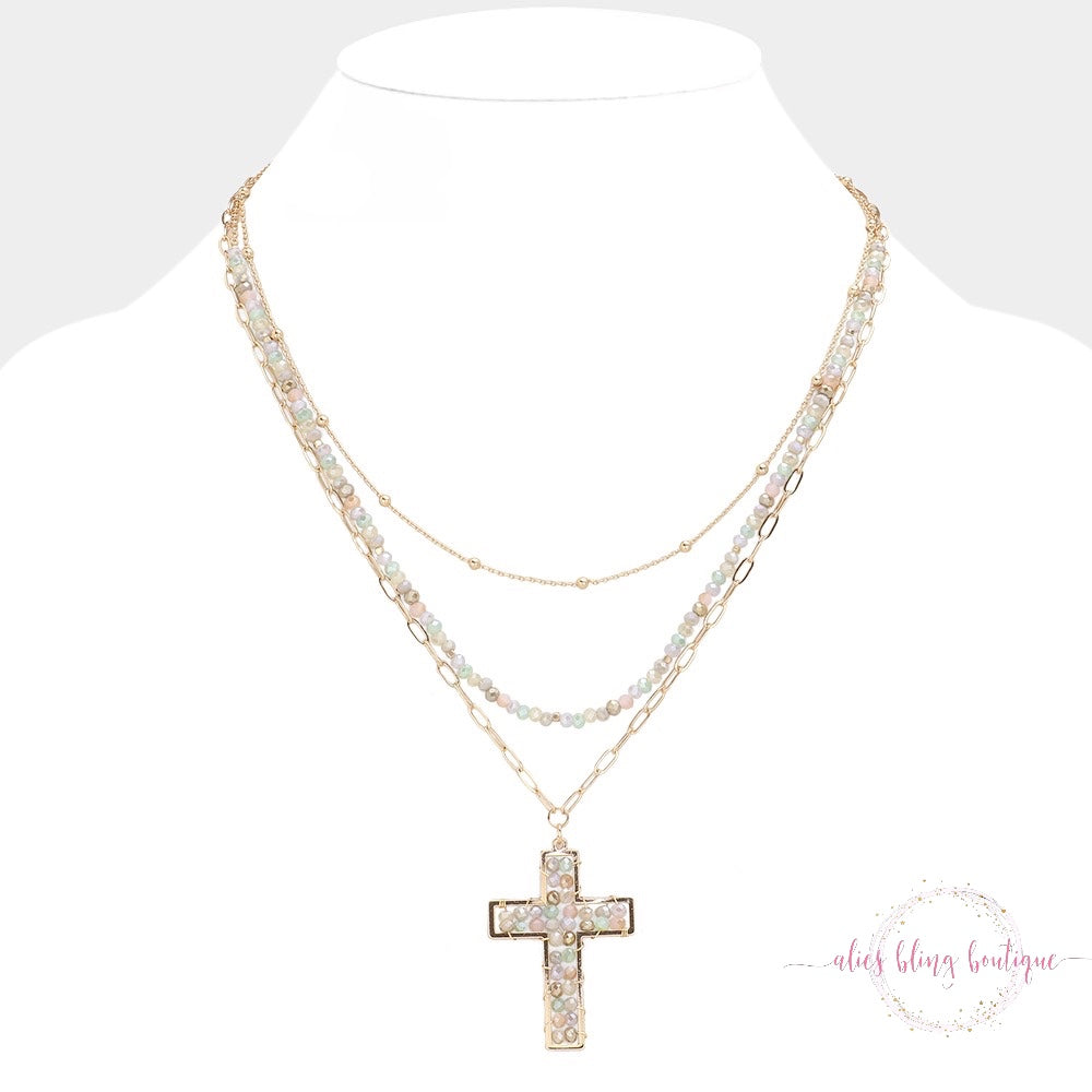 Glow In Faith - Light Multi Necklace- Wow Wed - Alies Bling Bar