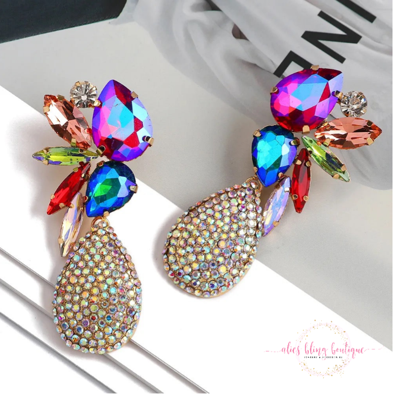 Dazzling Daydreams - Dark Multi Earrings - Alies Bling Bar