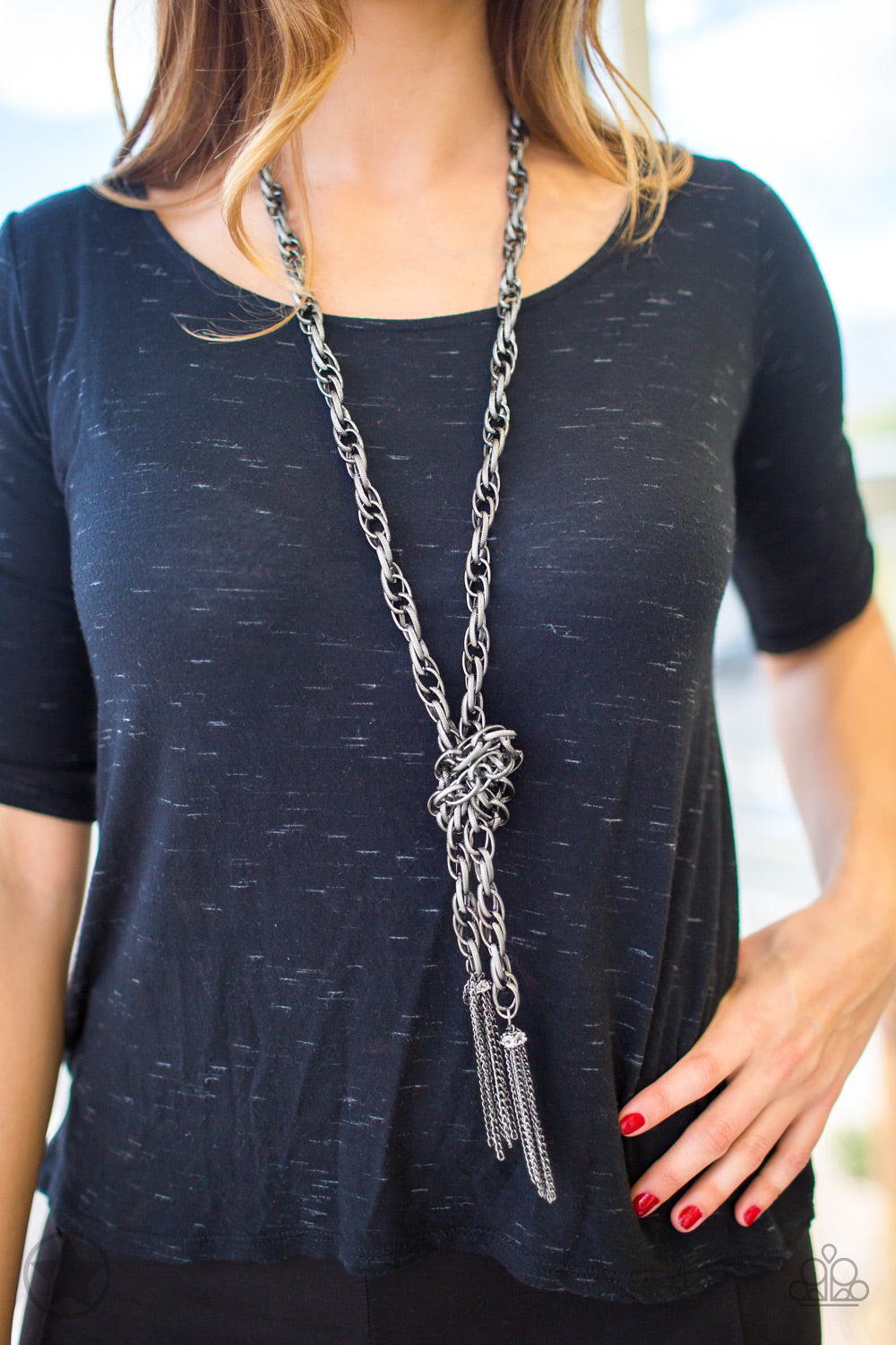 Paparazzi - SCARFed for Attention - Black Necklace - Alies Bling Bar