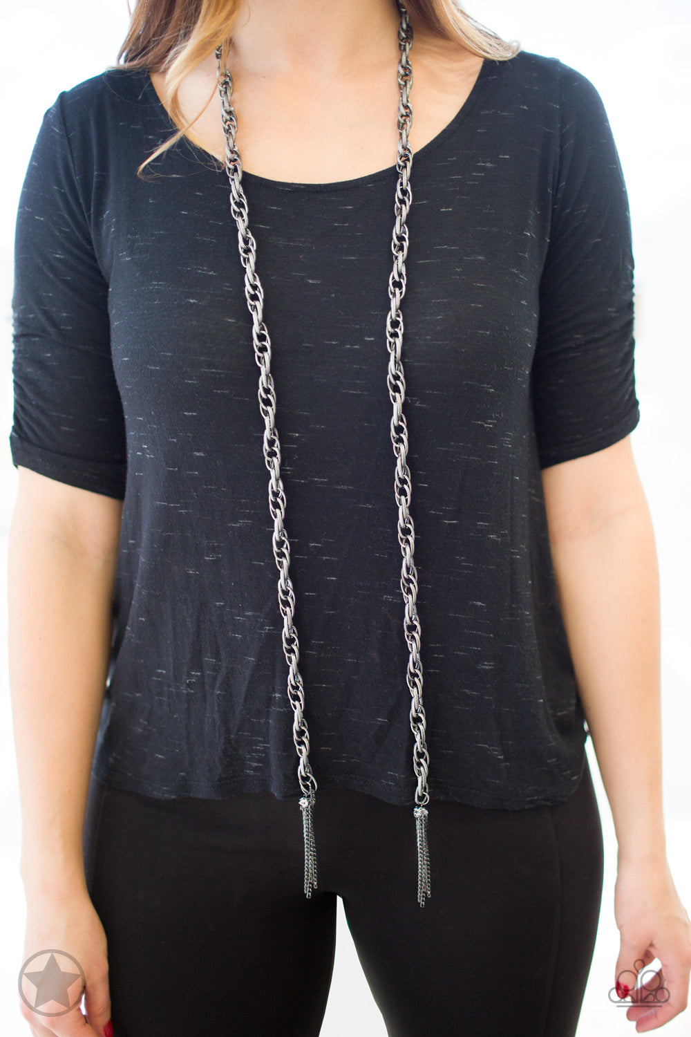 Paparazzi - SCARFed for Attention - Black Necklace - Alies Bling Bar