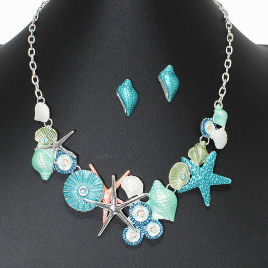 Fishing For Compliments - Silver & Teal Necklace - Wow Wed - Alies Bling Bar
