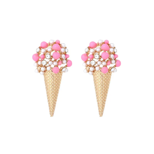 Frozen Fancies - Pink Stud Earrings - Alies Bling Bar