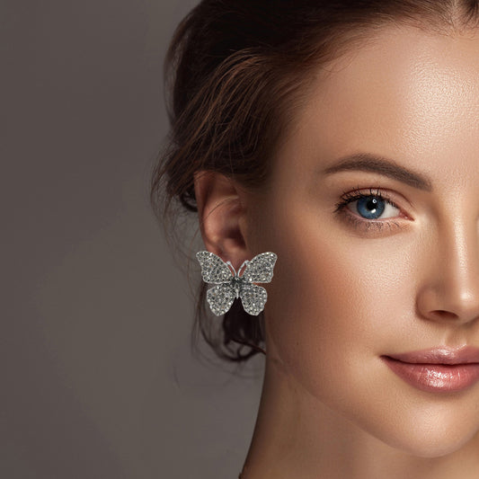 Sparkling Wings - Gunmetal Post Earrings - Wow Wed - Alies Bling Bar