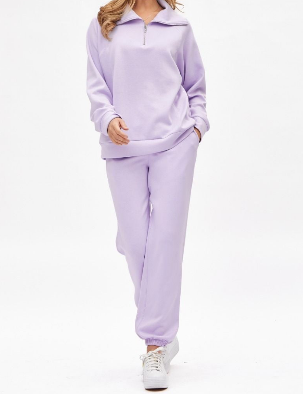❤️Dear Scarlett ❤️ Reg/Plus Go Girl - Lavender Travel Set Half Zip Top & Pants - Alies Bling Bar