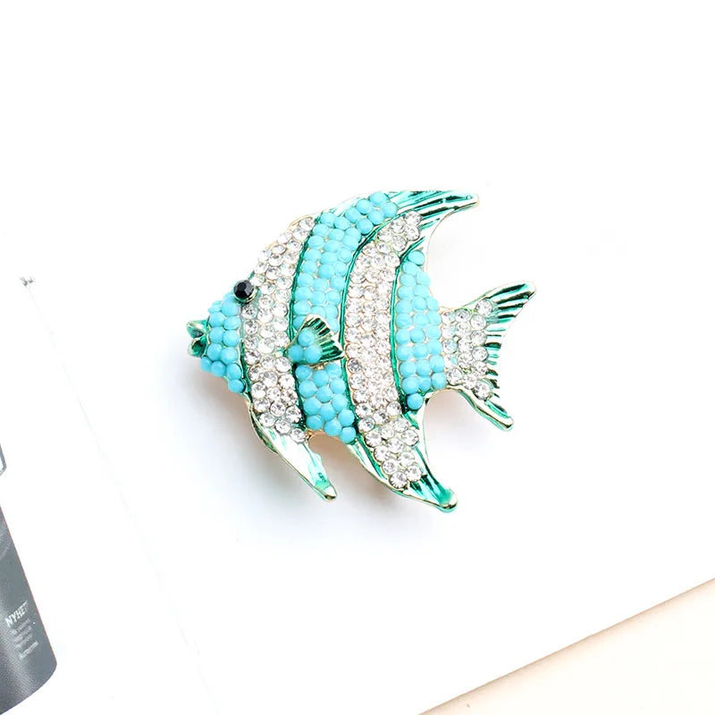 Fin-tastic Sparkle - Blue Brooch - Alies Bling Bar