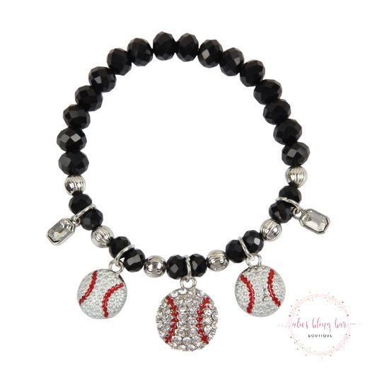 Power Play - Baseball Stretch Bracelet - Alies Bling Bar