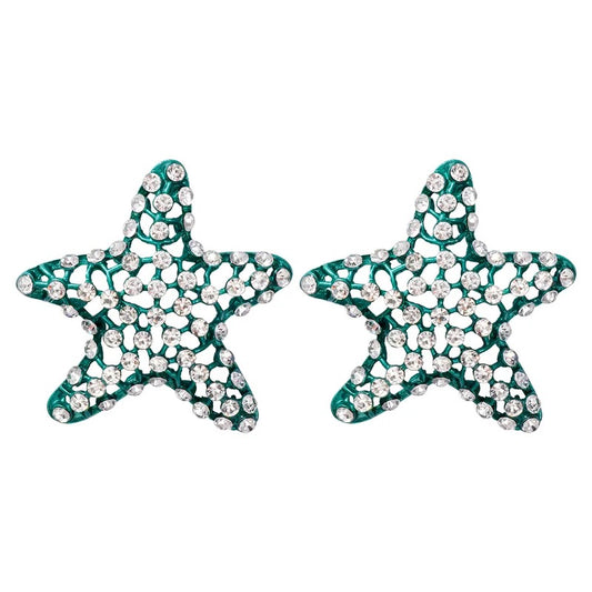 Tidal Spark - Green Stud Earrings - Alies Bling Bar