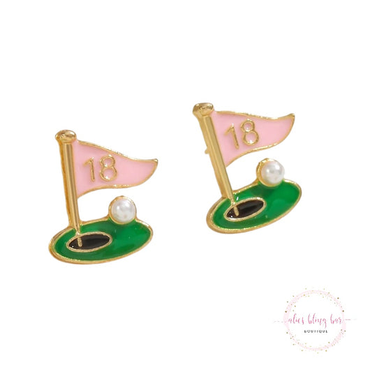 Fairway Sparkle - Pink Earrings - Alies Bling Bar