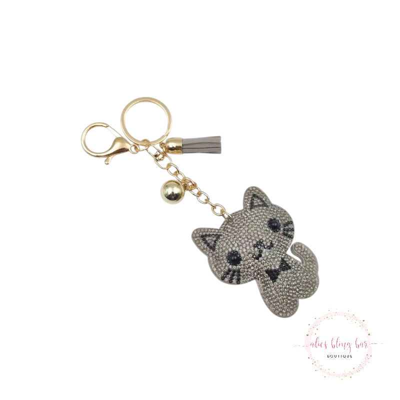 Cattitude - Gray Keychain - Alies Bling Bar