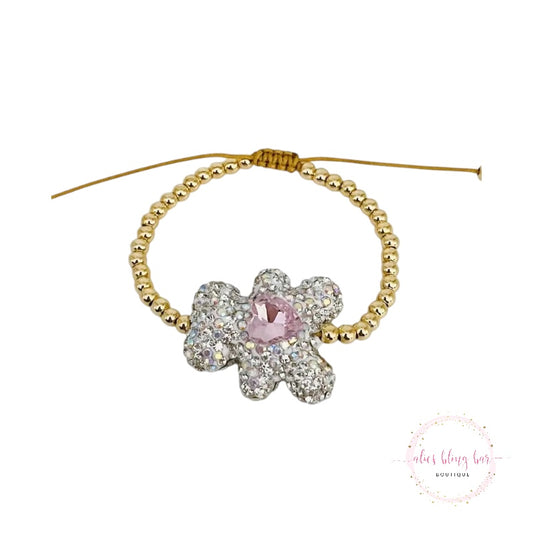 Teddy Bear Bling - White Bracelet - Alies Bling Bar