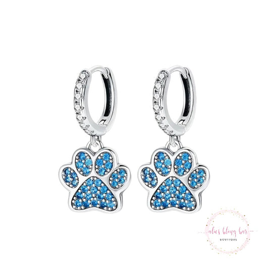 PAWfect Sparkle - Blue Drop Earrings - Alies Bling Bar