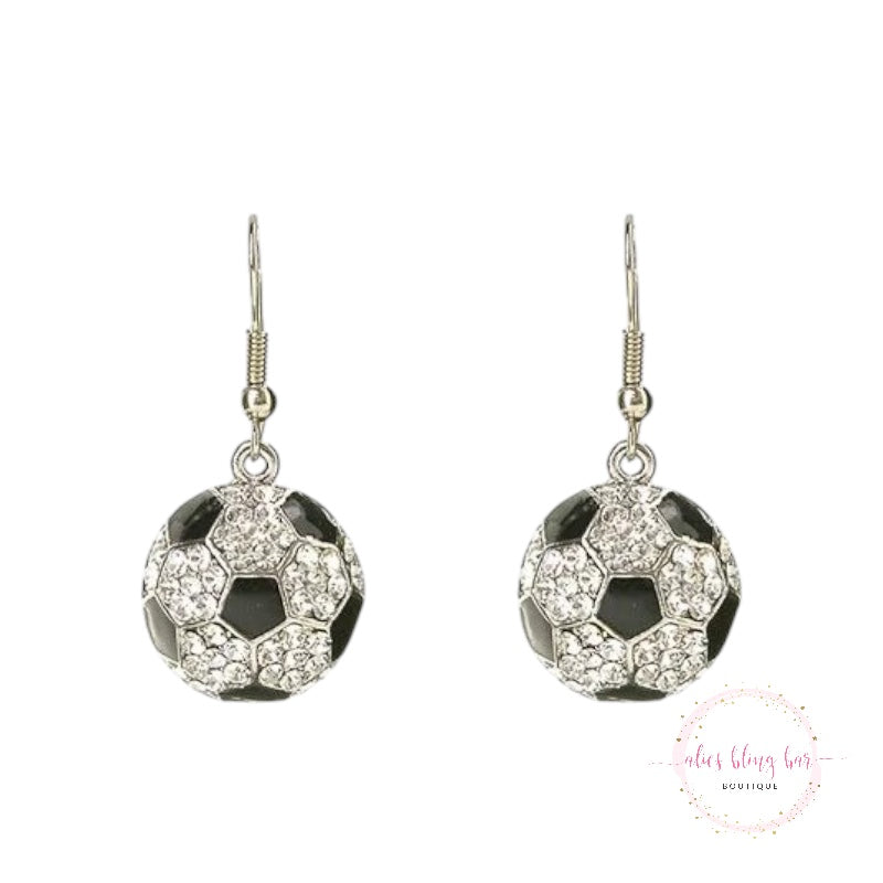 Sparkle & Play - Soccer Drop Earrings - Alies Bling Bar