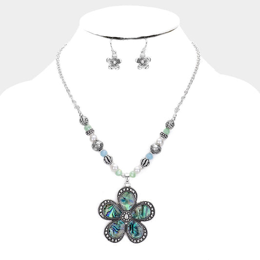 Floral Siren - Abalone Necklace - Alies Bling Bar