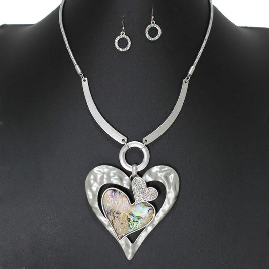 Moonlit Heart - Abalone Necklace