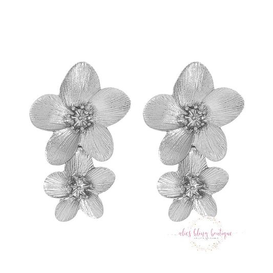 Wildflower Whispers - Silver Earrings - Alies Bling Bar
