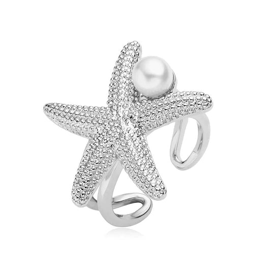 Shoreline Treasure - White Gold Ring - Alies Bling Bar