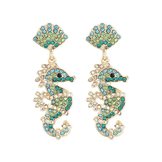 Shimmering Shoreline - Green Earrings - Alies Bling Bar
