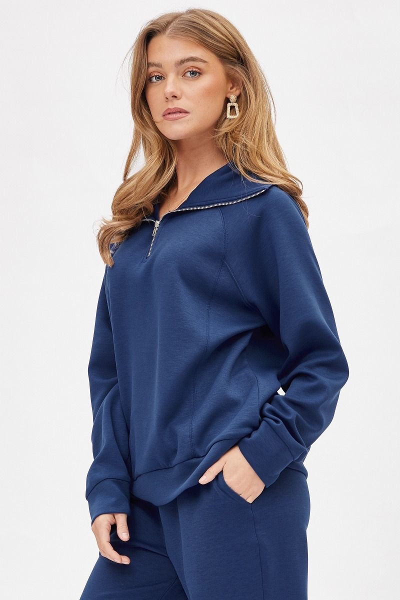 ❤️Dear Scarlett ❤️ Reg/Plus Go Girl - Navy Travel Set Half Zip Top & Pants - Alies Bling Bar