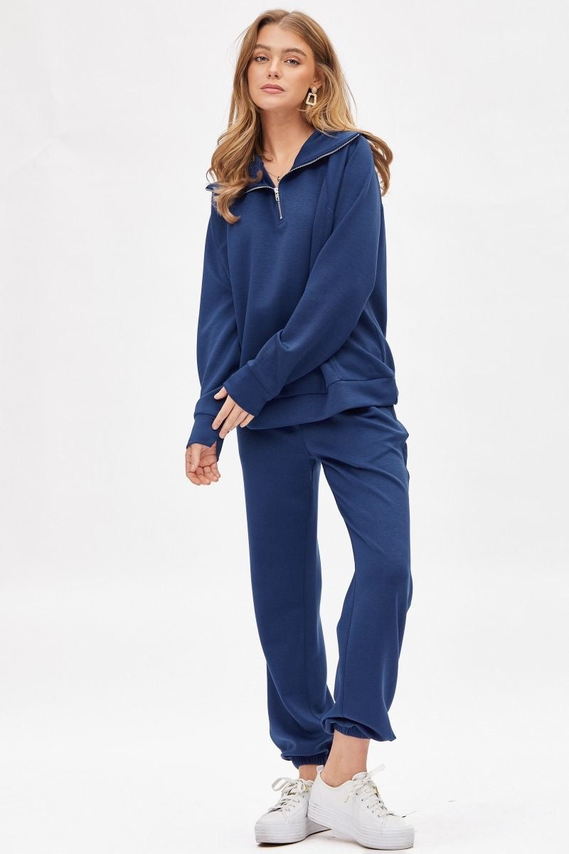 ❤️Dear Scarlett ❤️ Reg/Plus Go Girl - Navy Travel Set Half Zip Top & Pants - Alies Bling Bar