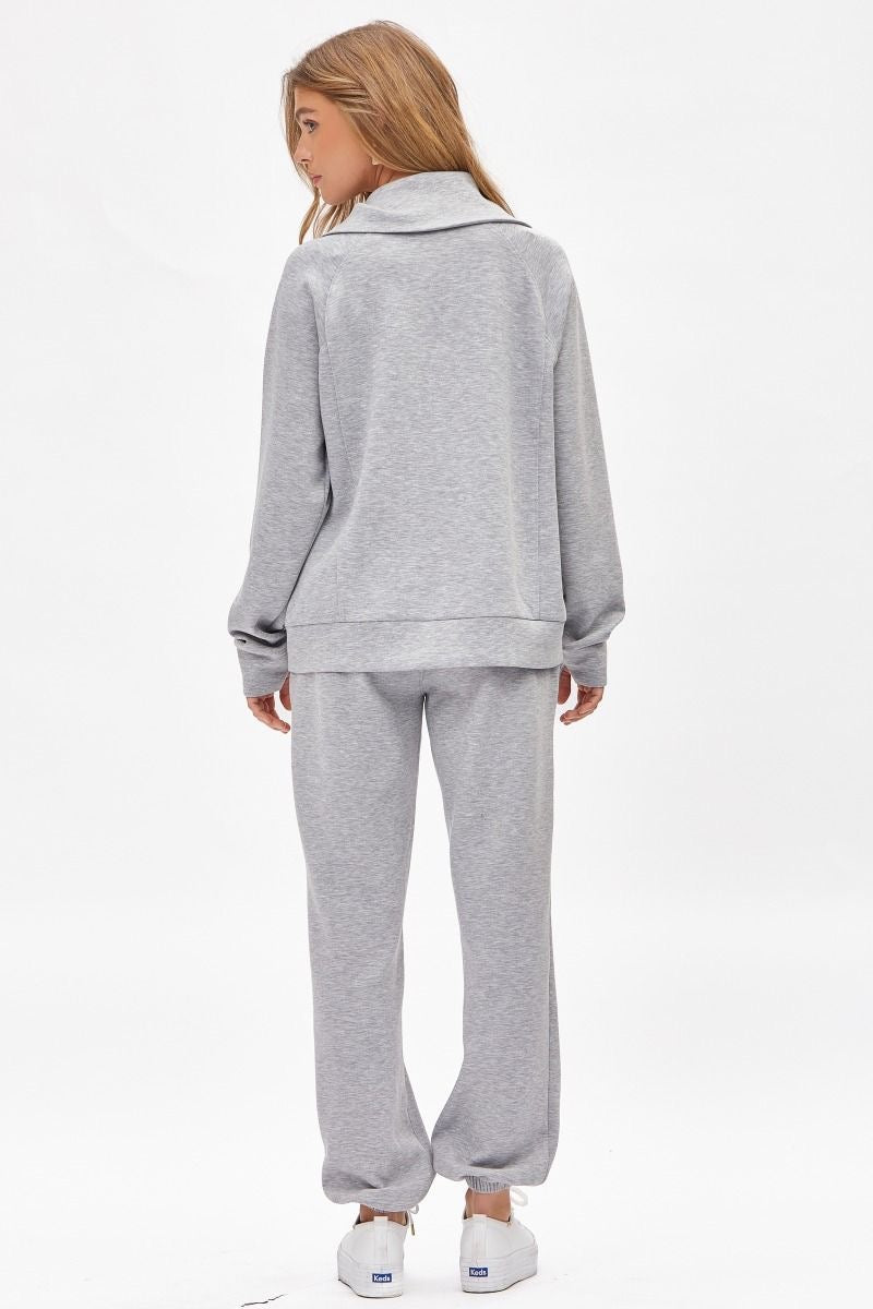 ❤️Dear Scarlett ❤️ Reg/Plus Go Girl - Grey Travel Set Half Zip Top & Pants - Alies Bling Bar