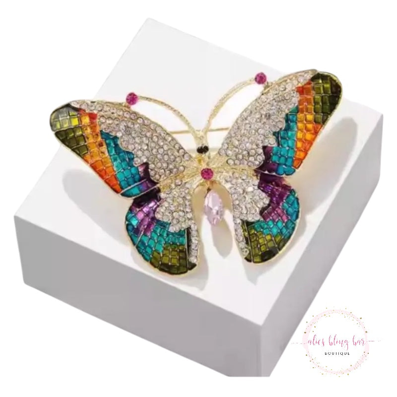 Fluttering Elegance - Multi Brooch - Alies Bling Bar