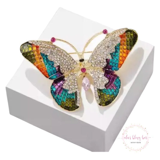 Fluttering Elegance - Multi Brooch - Alies Bling Bar