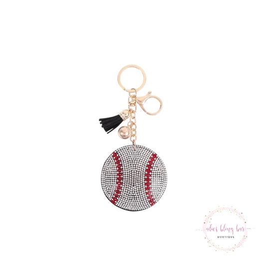 Play Hard - Baseball Keychain - Alies Bling Bar