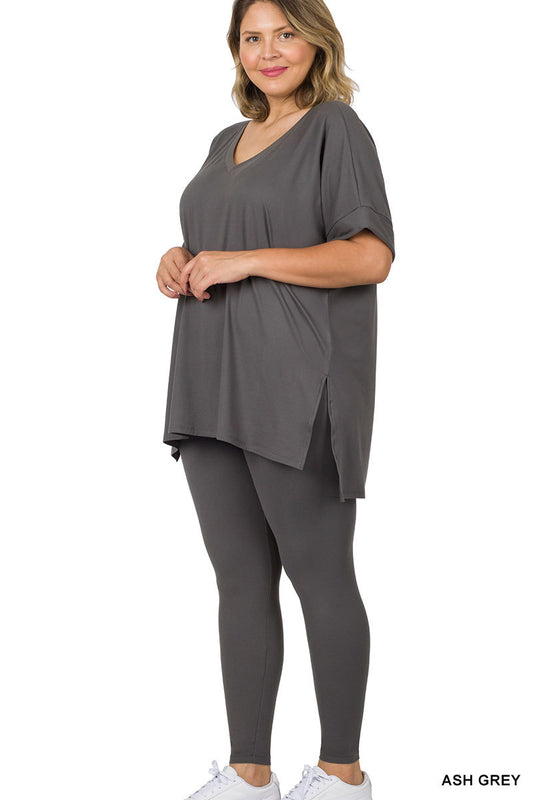 Keep It Casual- Ash Grey 2 Piece Loungewear Set - Alies Bling Bar