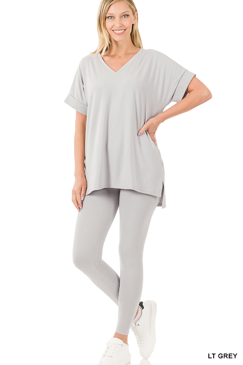 Keep It Casual- Light Grey 2 Piece Loungewear Set - Alies Bling Bar