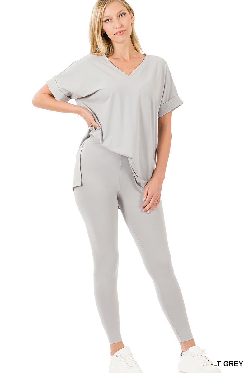 Keep It Casual- Light Grey 2 Piece Loungewear Set - Alies Bling Bar