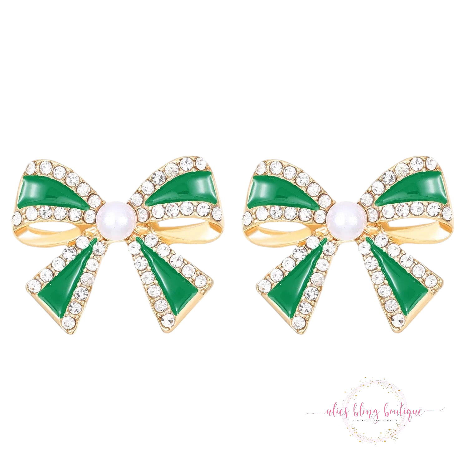 Luxe Loop - Green Earrings - Alies Bling Bar