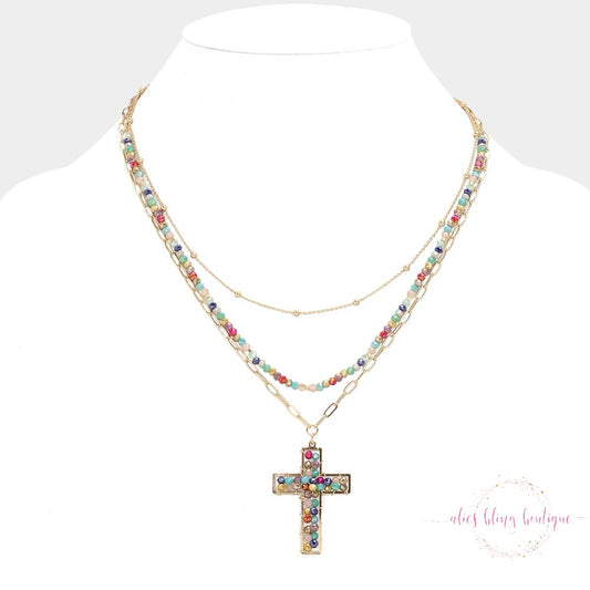 Glow In Faith - Bright Multi Necklace - Alies Bling Bar