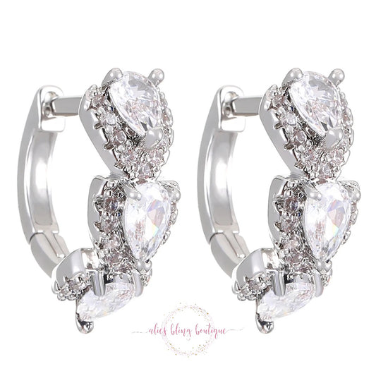 Love Loop Hoop Earrings In White - Alies Bling Bar