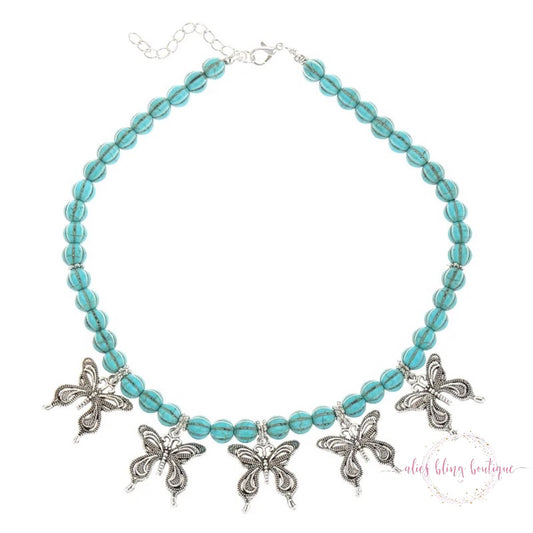 Vintage Wings - Butterfly Necklace & Earring Set - Wow Wed - Alies Bling Bar
