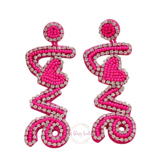 All You Need Is LOVE Earrings in Pink - Alies Bling Bar