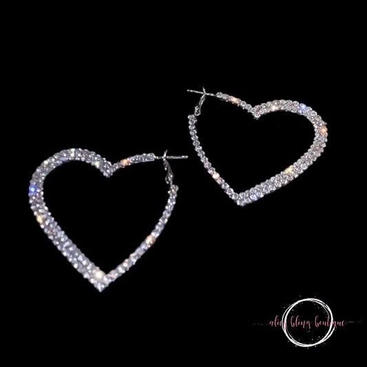 Eternal Heart Earrings in Silver - Alies Bling Bar