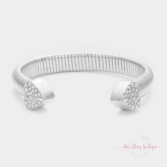 Heart's Embrace Bracelet in Silver - Alies Bling Bar