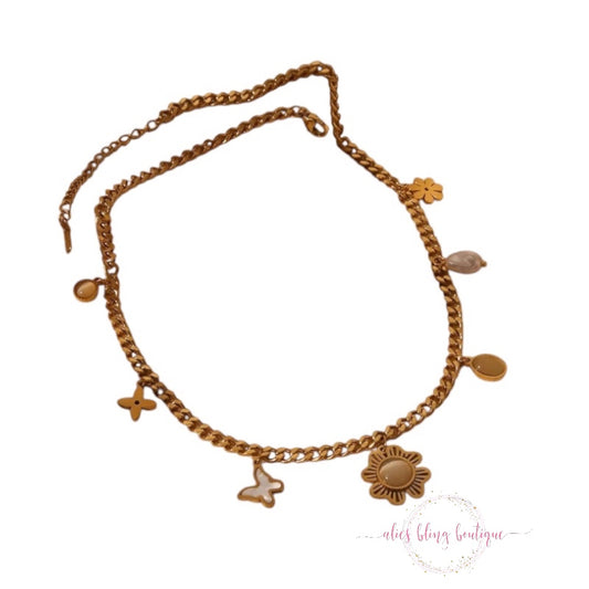 Blooming Wings Necklace in Gold - Alies Bling Bar