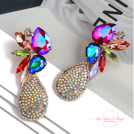 Dazzling Daydreams - Dark Multi Earrings - Alies Bling Bar