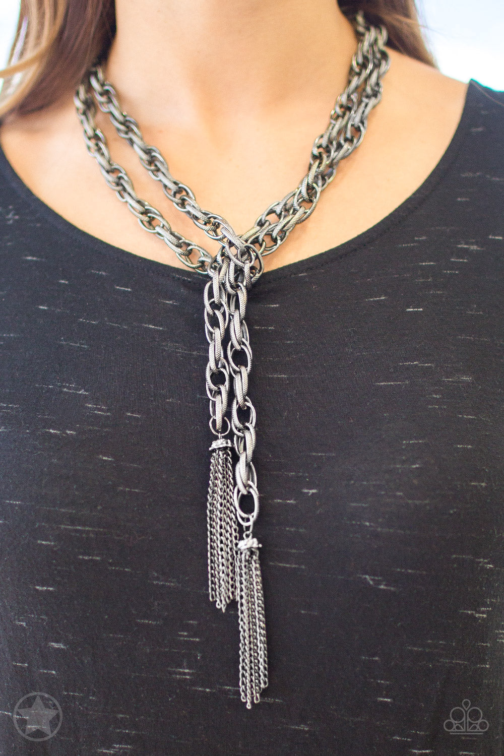Paparazzi - SCARFed for Attention - Black Necklace - Alies Bling Bar